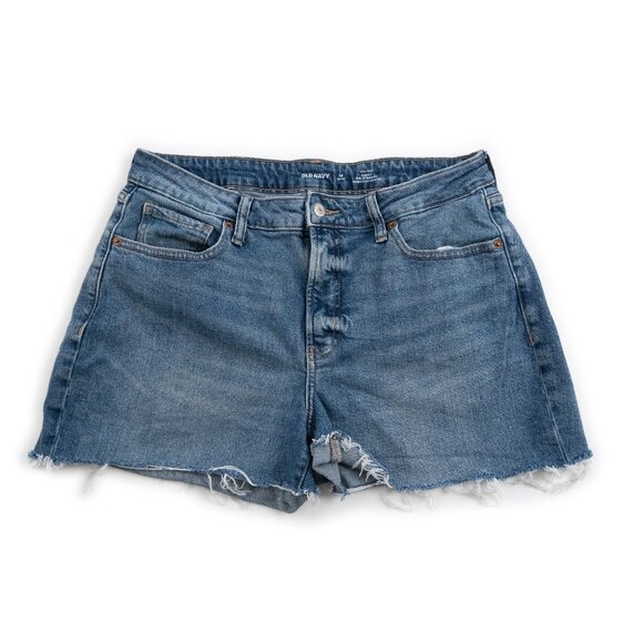 OLD NAVY Curvy O.G. Straight High-Rise cutoff jean shorts size 14P - Picture 1 of 8